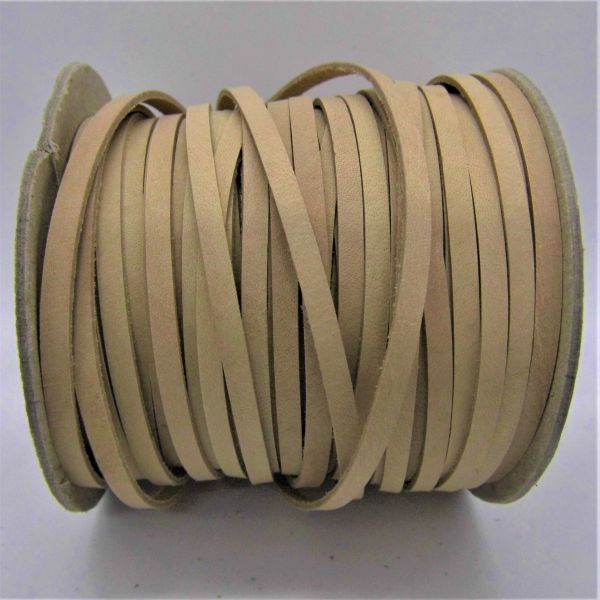 Flechtband - Flechtleder Meterware Büffel - Natur 4mm